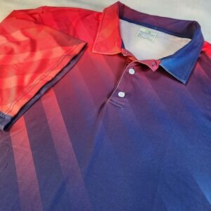 OBNOXIOUS GOLF Polo Shirt Mens 3XL American Flag Red White Blue Stripe Patriotic